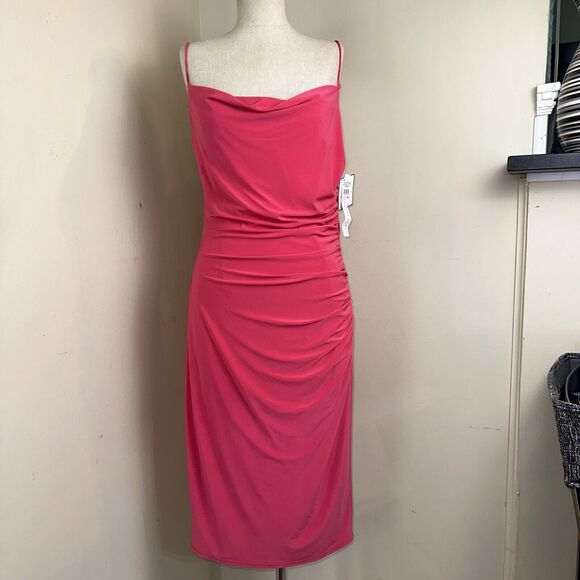 NWT Laundry by Shelli Segal Stretch Knit Dress Fucshia Pink Size 10 - Picture 1 of 9